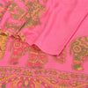 Sanskriti Vintage New Scarf Embroidered Pure Wool Indian Shawl Pink Woven Work Stole