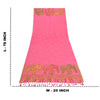 Sanskriti Vintage New Scarf Embroidered Pure Wool Indian Shawl Pink Woven Work Stole