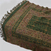 Sanskriti Vintage Green Woolen Shawl Handmade Woven Suzani Work Throw Stole