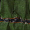 Sanskriti Vintage Long Shawl Green Woven Wool Throw Wrap Thread Work Soft Stole