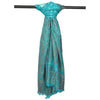 Sanskriti Vintage Long Shawl Handmade Ari Work Pure Woolen Scarf Blue Stole