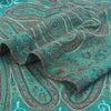 Sanskriti Vintage Long Shawl Handmade Ari Work Pure Woolen Scarf Blue Stole