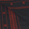 Sanskriti Vintage Long Black Woolen Shawl Embroidered Woven Scarf Throw Stole