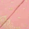 Sanskriti Vintage Long Skirt 100% Pure Silk Pink Hand Beaded Unstitched Lehenga