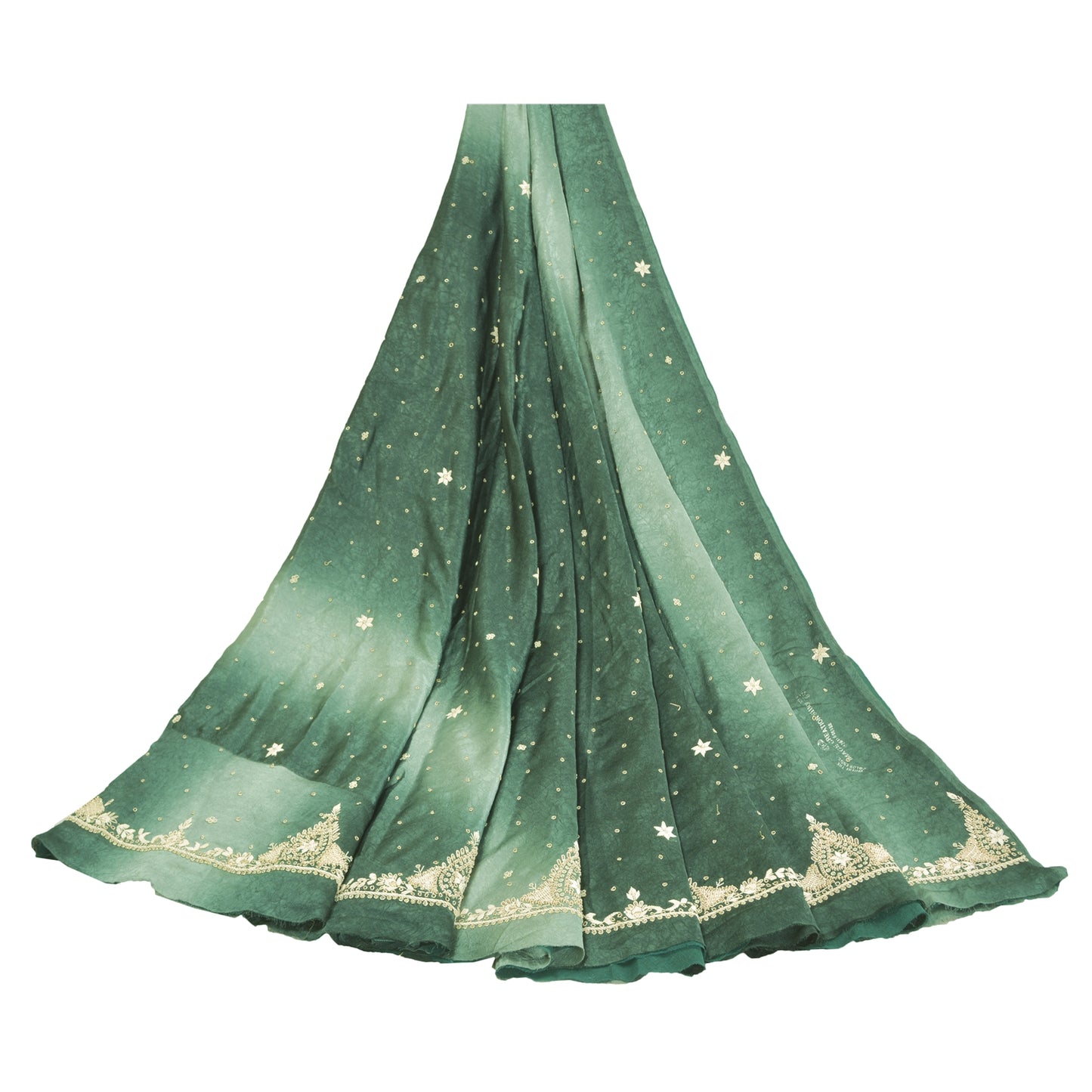 Sanskriti Vintage Long Skirt Pure Satin Silk Green Handmade Unstitched Lehenga