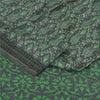 Sanskriti Vintage Sari 100% Pure Woolen Grey/Green Fabric Printed/Woven Sarees