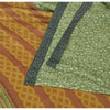 Sanskriti Vintage Sarees Indian Green Pure Woolen Printed Sari 5yd Craft Fabric