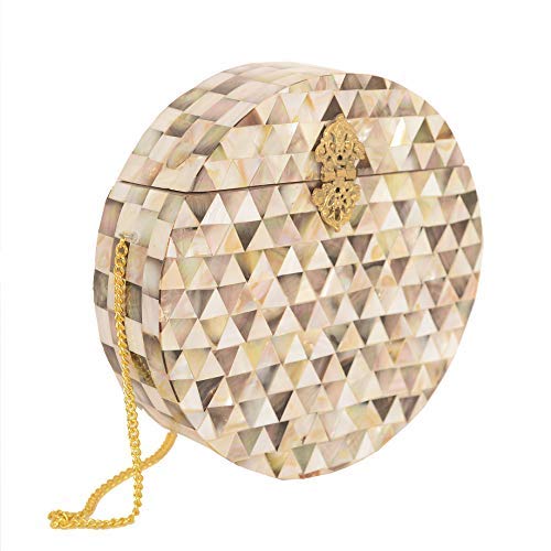 Zephyrr Women's Evening Round Clutch Bag Marble Box Clutch Handbag/Purse Shoulder Bag for Wedding Cocktail Party