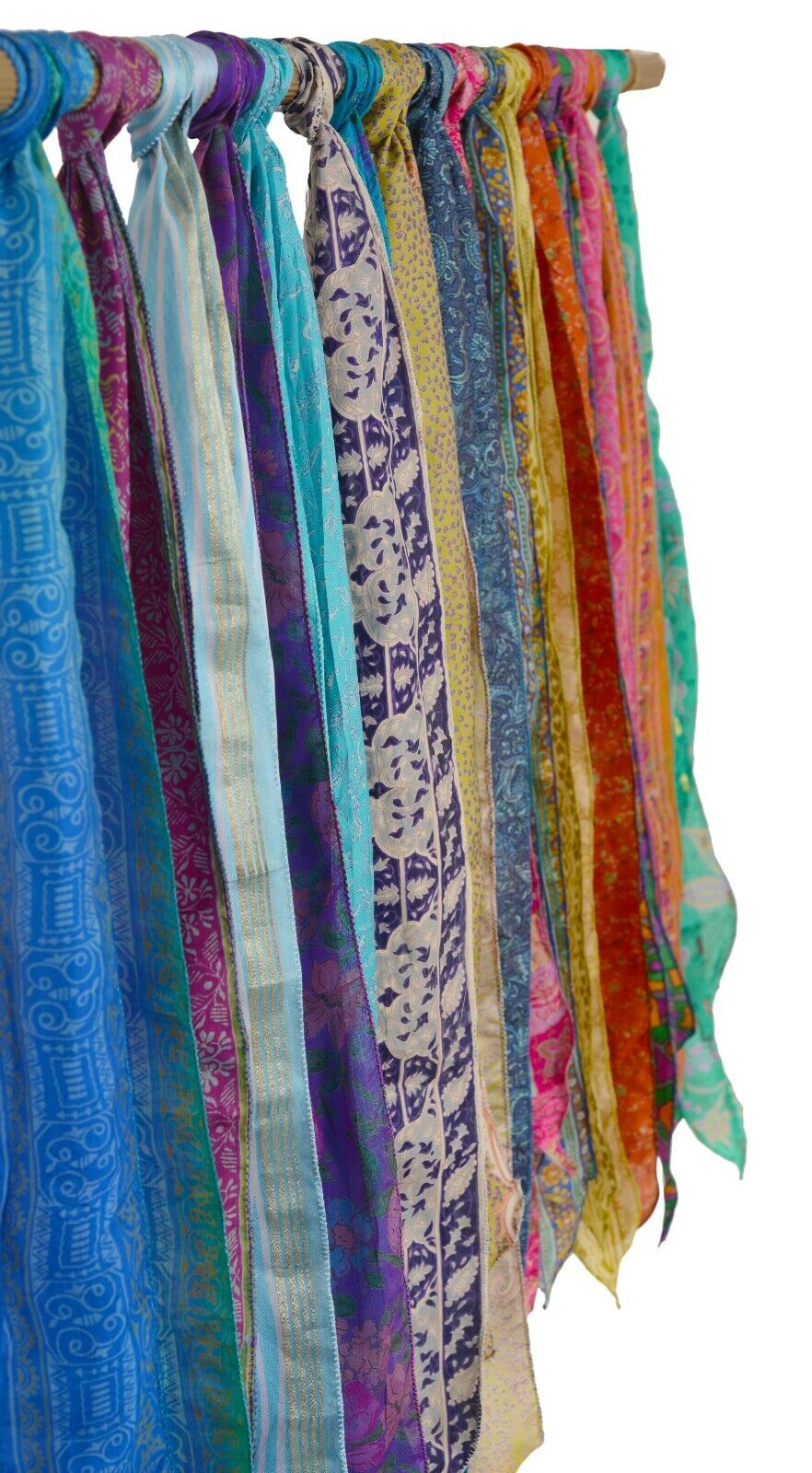 Sanskriti Vintage Recycle Sari Sashes Head Wrap Neck Tie Scarf Pure Silk Belt Fabric, 70 Inch Long Craft Essentials